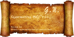 Gyarmathy Móric névjegykártya